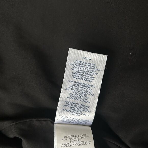 Chaps Satin Bomber Jacket Size L Black Pink Floral Colorful Snap Buttons - Picture 12 of 16